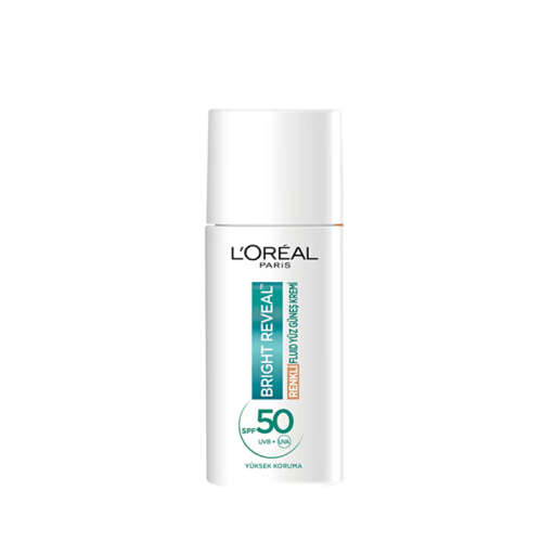 Loreal Paris Bright Reveal Renkli Fluid Güneş Kremi SPF50+ Medium 50 ml - Loreal Paris