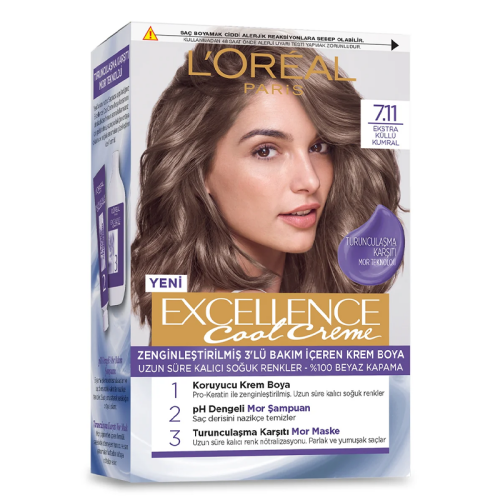 Loreal Paris Excellence Cool Creme 7.11 Ekstra Küllü Kumral Saç Boyası - Loreal Paris