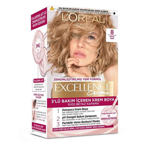 Loreal Paris Excellence Creme Saç Boyası 8 - Koyu Sarı - Loreal Paris