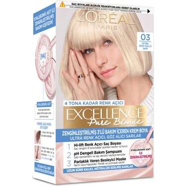 Loreal Paris Excellence Pure Blonde Saç Boyası 03 - Ultra Açık Küllü Sarı - Loreal Paris