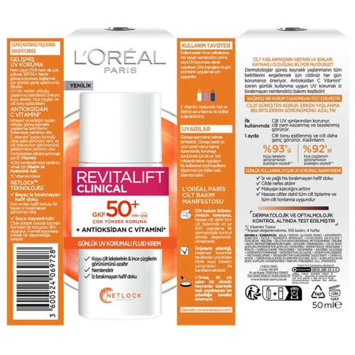 LOreal Paris Revitalift SPF 50+ Günlük Yüksek UV Korumalı Yüz Güneş Kremi 50 ml - 3