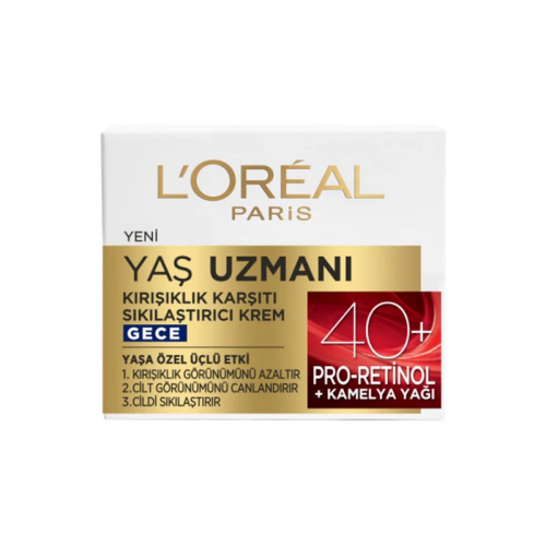 Loreal Paris Yaş Uzmanı 40+ Kırışıklık Karşıtı Sıkılaştırıcı Gece Kremi 50 ml - Loreal Paris