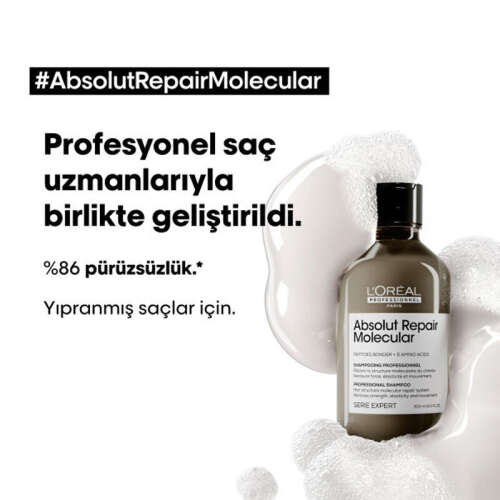 Loreal Professionnel Absolut Repair Molecular Yıpranmış Saçlar İçin Şampuan 300 ml - 5