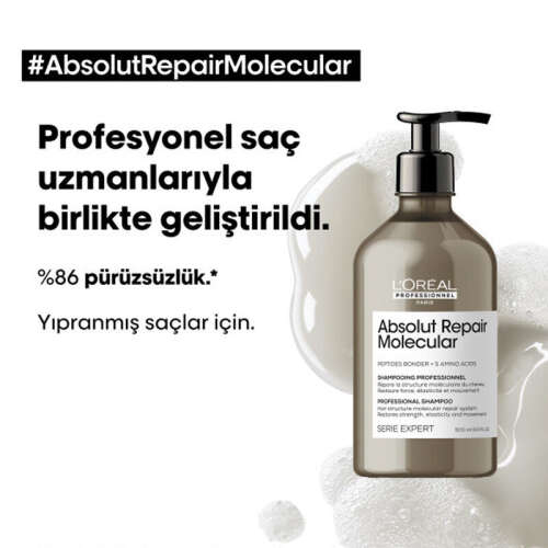 Loreal Professionnel Serie Expert Absolut Repair Molecular Tüm Yıpranmış Saçlar İçin Şampuan 500 ml - 2