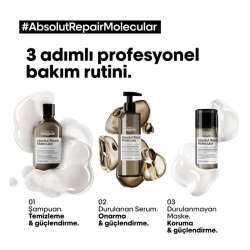 Loreal Professionnel Serie Expert Absolut Repair Molecular Tüm Yıpranmış Saçlar İçin Şampuan 500 ml - 4