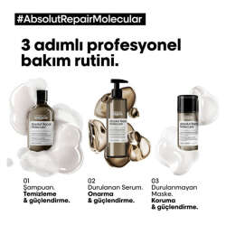 Loreal Professionnel Absolut Repair Molecular Yıpranmış Saçlar İçin Serum 250 ml - 3