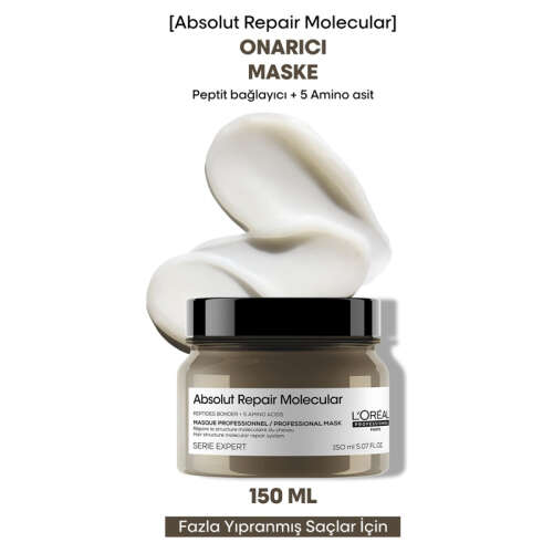 Loreal Professionnel Absolut Repair Molecular Yıpranmış Saçlar İçin Maske 150 ml - 2