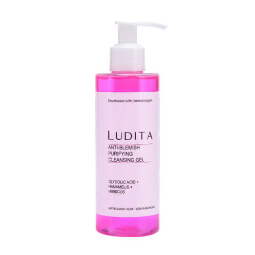 Ludita Lekeli Ciltler için Hibiscus Özlü Arındıcı Yüz Yıkama Jeli 200 ml - Ludita