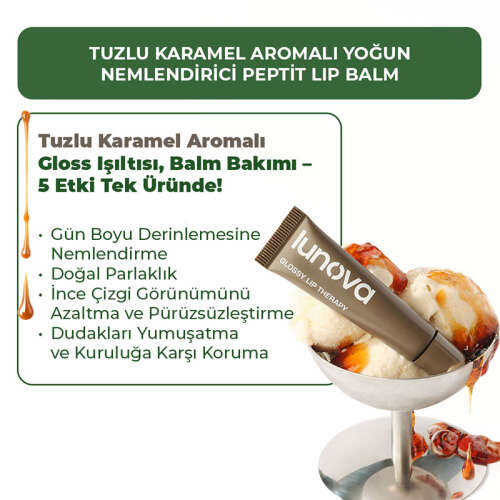 Lunova Tuzlu Karamel Aromalı Peptit Lip Balm 15 ml - 5