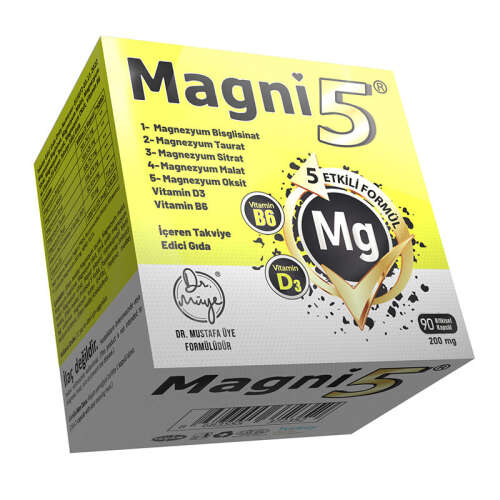 Magni5 Magnezyum Vitamin D3 B6 İçeren Takviye Edici Gıda 3x90 Kapsül - 2
