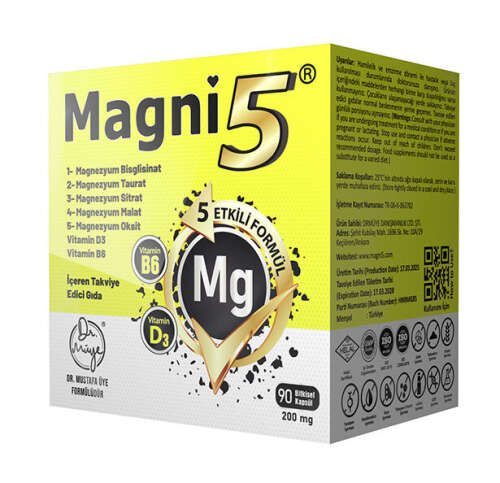 Magni5 Magnezyum Vitamin D3 B6 İçeren Takviye Edici Gıda 3x90 Kapsül - 3