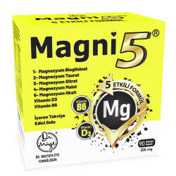 Magni5 Magnezyum Vitamin D3 B6 İçeren Takviye Edici Gıda 90 Kapsül - 1
