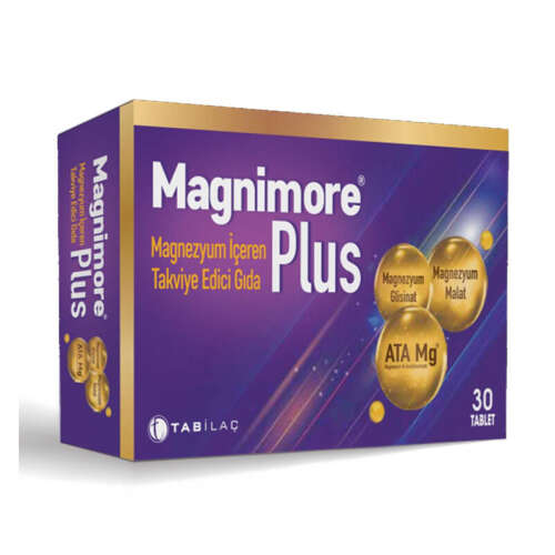Magnimore Plus Magnezyum İçeren Takviye Edici Gıda 30 Tablet - TAB İlaç Sanayi A.Ş
