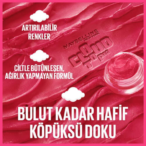 Maybelline New York Cloudtopia Köpük Dokulu Mat Allık 01 Twilight Berry - 4