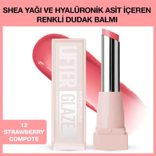 Maybelline New York Lifter Glaze Nemlendirici Renkli Dudak Balmı - 12 Strawberry - 2