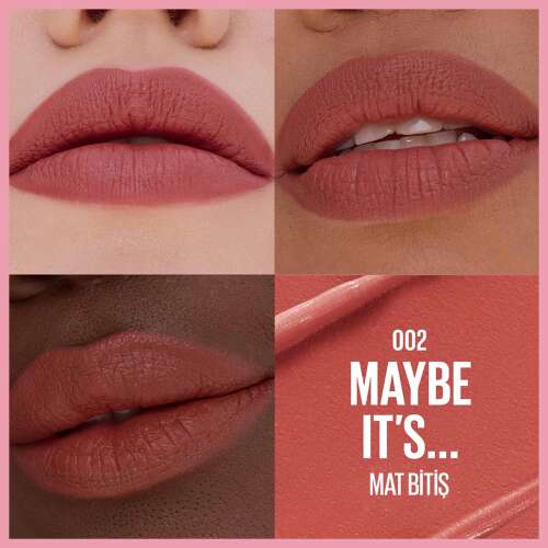 Maybelline New York Serum Etkili Hyalüronik Asit ve Besleyici Yağ İçeren Ruj - 002 Maybe It's - 3