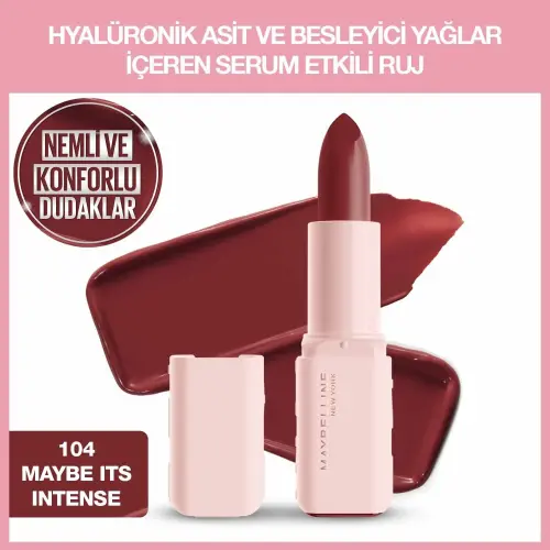 Maybelline New York Serum Etkili Hyalüronik Asit ve Besleyici Yağ İçeren Ruj - 104 Maybe It's Intense - 2