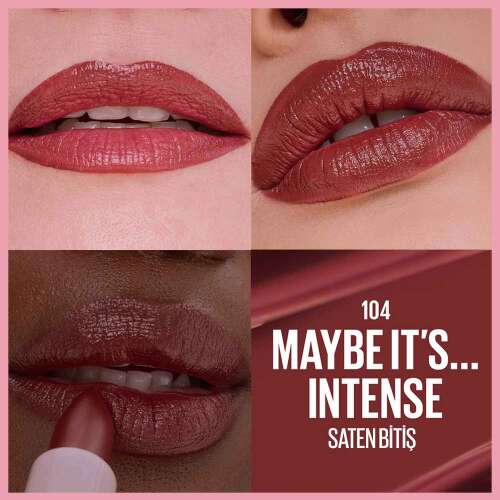 Maybelline New York Serum Etkili Hyalüronik Asit ve Besleyici Yağ İçeren Ruj - 104 Maybe It's Intense - 3