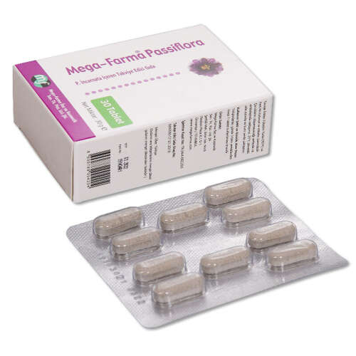 Mega-Farma Passiflora Takviye Edici Gıda 30 Tablet - Mega Farma