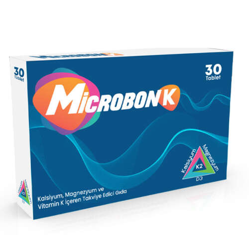 Microbon K Kalsiyum - Magnezyum ve Vitamin K İçeren Takviye Edici Gıda 30 Tablet - Neu Pharma