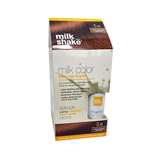 Milk Shake Milk Color Kalıcı Saç Boyası 5 E - Açık Kestane Egzotik - KÖPÜK HEDİYE - Milk Shake