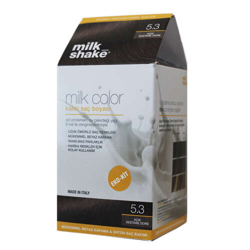Milk Shake Milk Color Kalıcı Saç Boyası 5.3 - Açık Kestane Dore - EKO KİT - Milk Shake