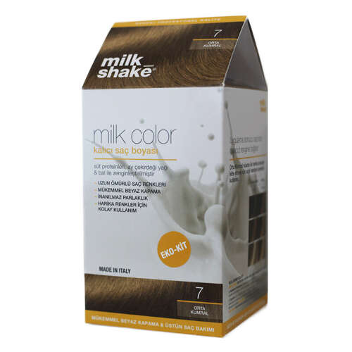 Milk Shake Milk Color Kalıcı Saç Boyası 7 - Orta Kumral - EKO KİT - Milk Shake