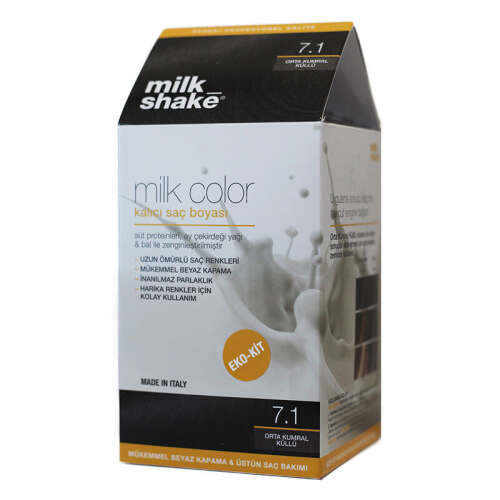 Milk Shake Milk Color Kalıcı Saç Boyası 7.1 - Orta Kumral Küllü - EKO KİT - Milk Shake
