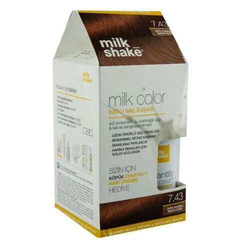 Milk Shake Milk Color Kalıcı Saç Boyası 7.43 - KÖPÜK HEDİYE - 1