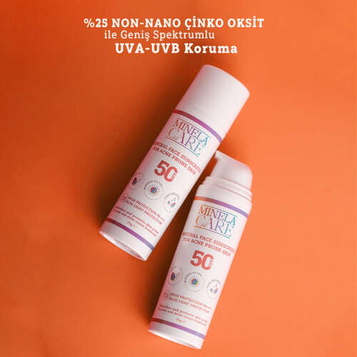 Minela Care Düzensiz Ciltler İçin Organik Mineral Filtreli Güneş Kremi Spf50 70 gr - 7