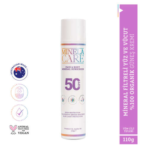 Minela Care Organik Mineral Filtreli Spf50+ Yüz ve Vücut Güneş Kremi 110 gr - 3