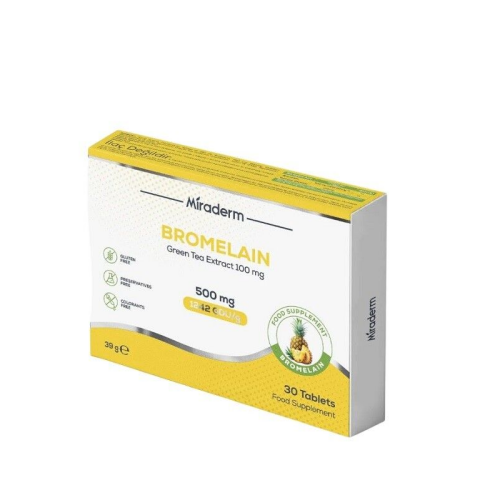 Miraderm Bromelain 500 mg Takviye Edici Gıda 30 Tablet - 1