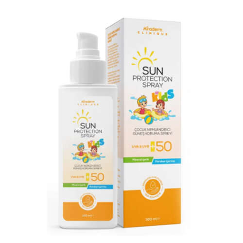 Miraderm Clinique Sun Çocuk Nemlendirici Spf50+ Güneş Koruma Spreyi 100 ml - Miraderm