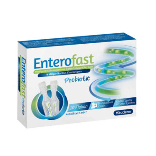 Miraderm Enterofast Probiyotik Mikroorganizma Takviye Edici Gıda 10 Flakon - Miraderm