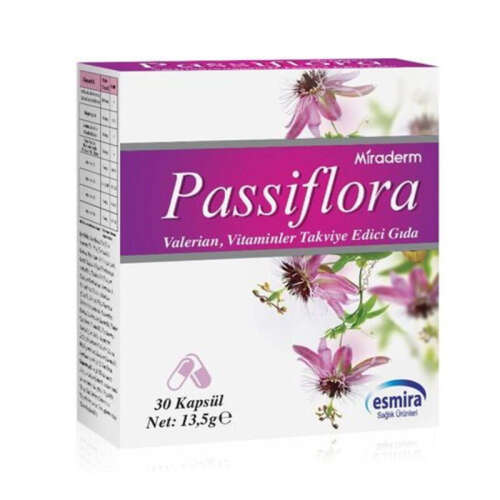 Miraderm Passiflora Takviye Edici Gıda 30 Kapsül - Miraderm