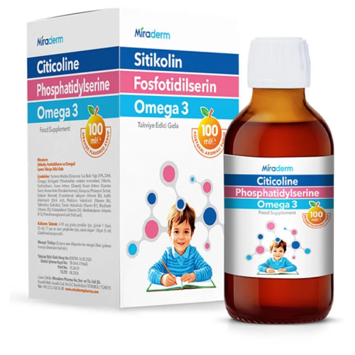 Miraderm Sitikolin Fosfotidilserin Omega3 Şurup 100ml - 1