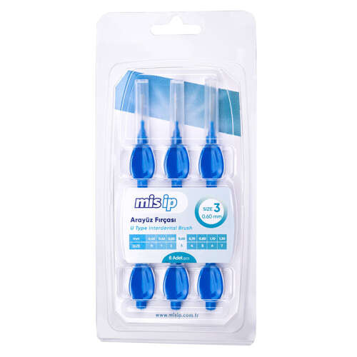 Mis İp U Tipi Arayüz Fırçaları 6 Adet - Size 3 - 0.60mm - Mis İp