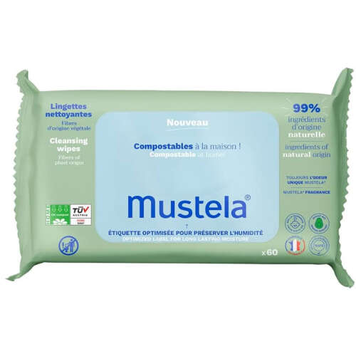 Mustela Kompost Edilebilir Islak Mendil 60 Adet - Mustela