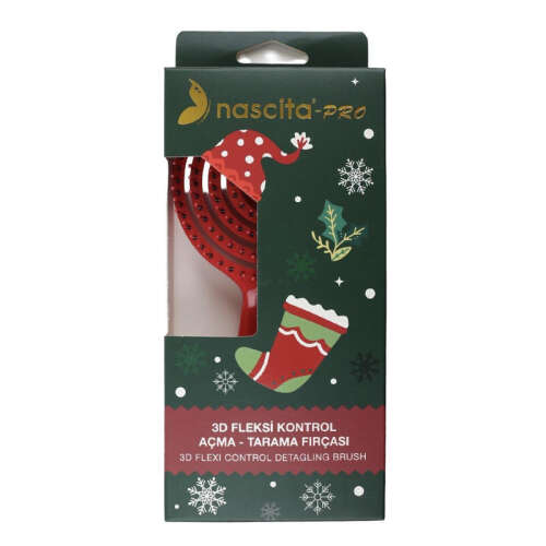 Nascita 3D Fleksi Yılbaşı Temalı Saç Fırçası 70 - Nascita