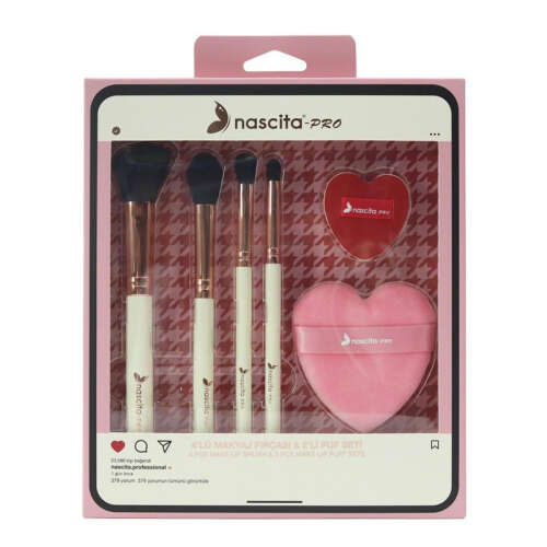 Nascita 4lü Makyaj Fırçası ve 2li Puf Seti 163 - Nascita