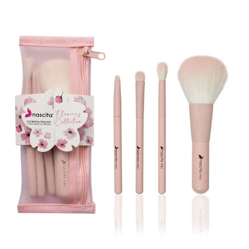 Nascita Flowers Collection 4 lü Makyaj Fırça Seti Pembe - 2