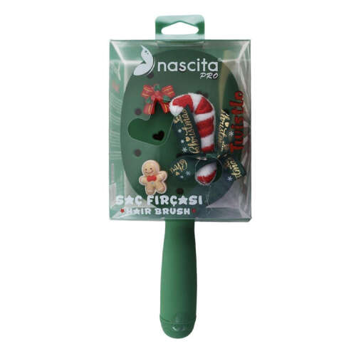 Nascita Twistlo Yılbaşı Temalı Saç Fırçası Yeşil 75 - Nascita