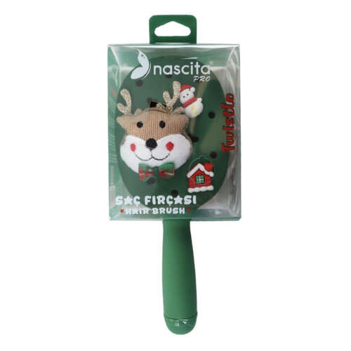 Nascita Twistlo Yılbaşı Temalı Saç Fırçası Yeşil 76 - Nascita