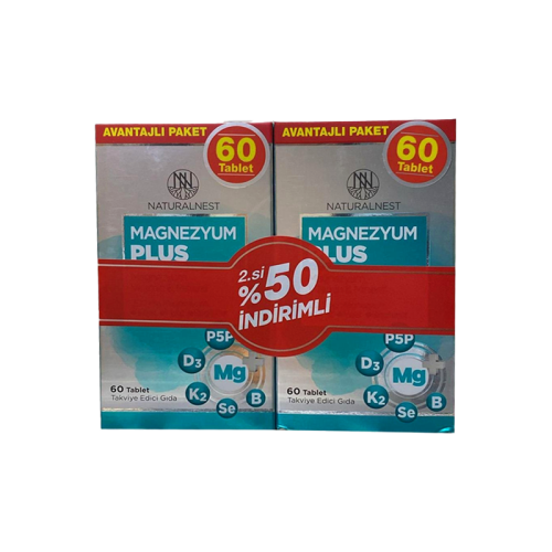 Naturalnest Magnesium Plus Takviye Edici Gıda 2 x 60 Tablet - Naturalnest