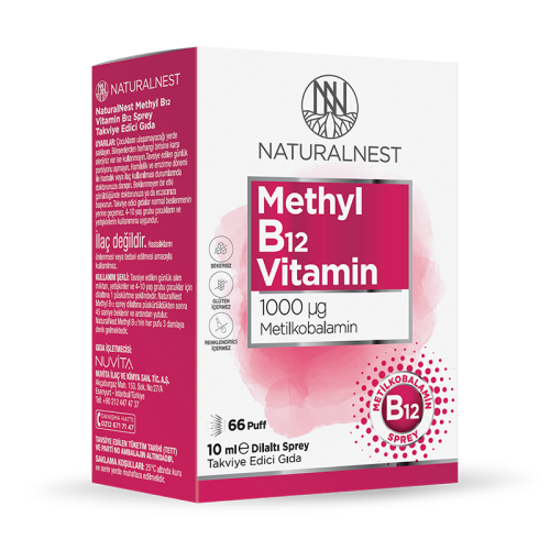 Naturalnest Methyl B12 Vitamin 1000 μg 10 ml Dilaltı Sprey - 1