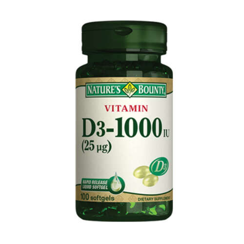 Natures Bounty Vitamin D3-1000 IU 100 Yumuşak Jelatin Kapsül - Natures Bounty