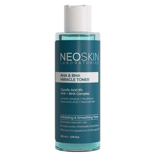 Neoskin AHA BHA Arındırıcı ve Gözenek Sıkılaştırıcı Temizleyici Tonik 200 ml - Neoskin
