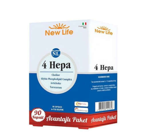 New Life 4 Hepa Takviye Edici Gıda 90 Kapsül - New Life