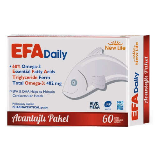 New Life EFA Daily Takviye Edici Gıda 60 Kapsül - New Life