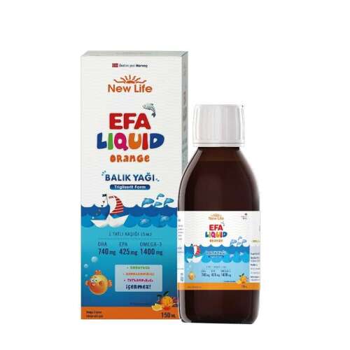 New Life Efa Liquid Balık Yağı Sıvı 150 ml - Portakal - New Life